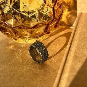 Vintage Tree Trunk Sterling Silver Ring Size 6.5